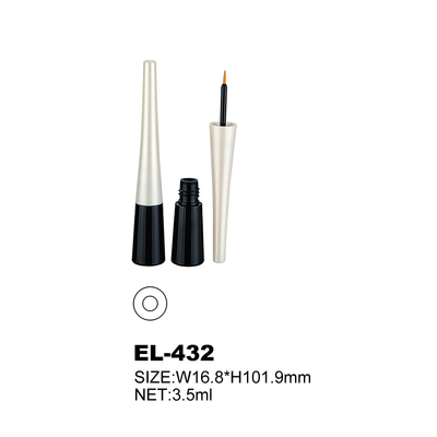 Plastic Cylinder Empty Eyeliner Bottle Featuring Brush Tip Applicator
