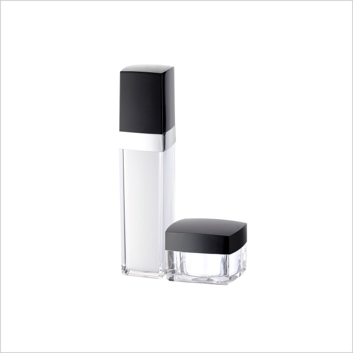 15ml-140ml PMMA Skincare Cosmetic Lotion Bottle Acrylic Square Lotion Pump Bottles