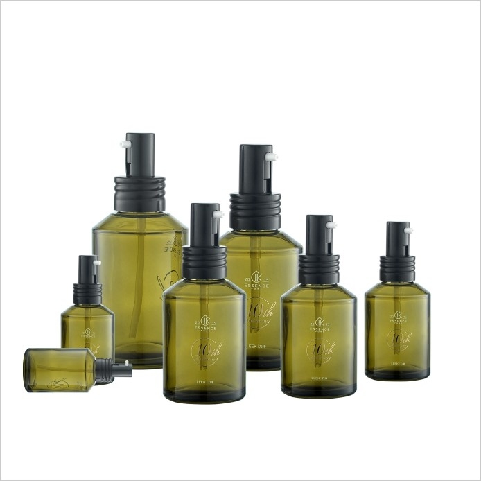 15-200ml Toner Cosmetic Lotion Pump Bottle Round Sidelind Shoulder